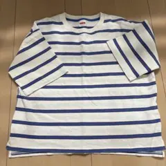 値下げ。Niko and... Tシャツ M 白/青ストライプ