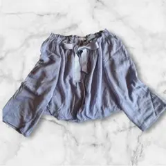 極美品ADORE カーディガン　バルーン　淡い水色裏地シルク100% リボン38のサムネイル
