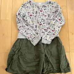 Bébé 花柄長袖トップスとショートパンツ 130