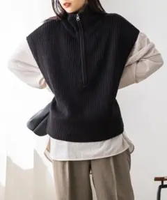 HUNCH ハーフジップニットベスト