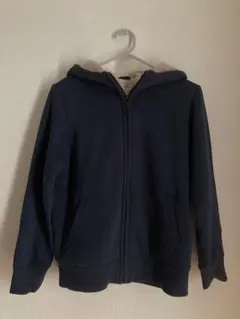☆ ユニクロ ネイビー フリース ボア フード パーカー 150cm ☆