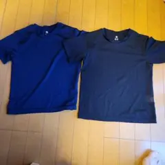 ドライtシャツ130 2枚　ユニクロ　青と黒