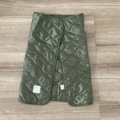 ボタン付き 中綿キルティングブランケット カーキ