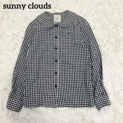 美品　サニークラウズ ponさんのギンガムブラウス 丸襟 コットン MP