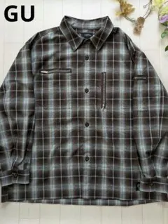 【GU】 UNDERCOVER ジップポケットシャツ ダークブラウン
