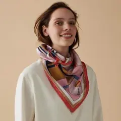 エルメス HERMES カレ 90 銀細工の花 スカーフ 定価88,000円 - メルカリ
