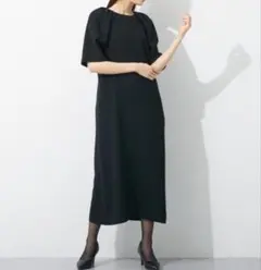 美品✨カラルス　夏喪服　礼服　LL　ブラックフォーマル　ワンピース　半袖