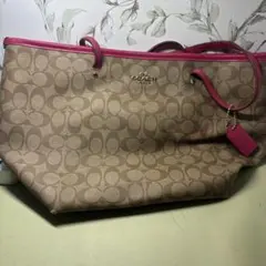 Coach トートバッグ ベージュ/ピンク