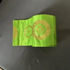 緑色 円形模様 半幅帯