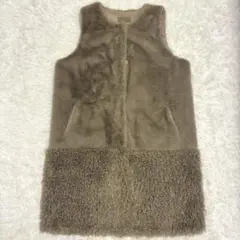 Karl Donoghueフェザー シャーリング ジレ ムートン×レザー ベスト