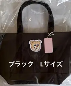 オールドテディワッペントートバック ブラック L ドアップテディガール