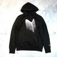 00s PUMA プーマ パーカー 黒 ビッグロゴ y2k ストリート L XL