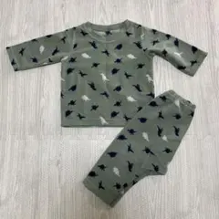 恐竜柄　フリースセットアップ　80