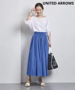 UNITED ARROWS タックギャザーフレアスカート