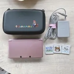 Nintendo 3ds ミスティピンク ソフト、マリオポーチ付き
