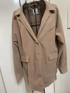 redyazel ベージュ スエード風ジャケット ボタン付き