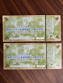 箱根ガラスの森美術館 招待券 2枚セットのサムネイル