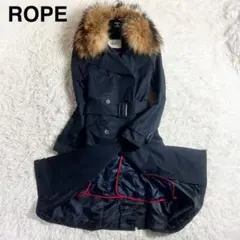 美品 ROPE 4wayトレンチコート ラクーンファー ライナー ネイビー 38