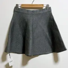 新品　未使用　グレイル　フレアミニスカート　ニット　ウエストゴム　グレー　L