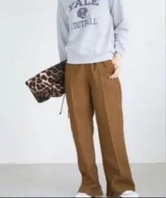美品Spick&Span 2wayスピックアンドスパンバックサテン裾リボンパンツ