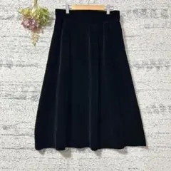 ベロアロングフレアスカート　ブラック　XLサイズ　フォーマル　パーティー