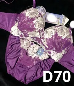 D70 リッチブルームローズ育乳脇高ブラジャー&フルバックショーツ