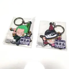 ONEPIECE　ワンピース　ルフィ・ゾロ　つままれキーホルダー　２個セット