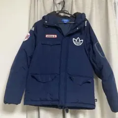 adidas アディダス オリジナルス ワッペン ダウンジャケット ネイビー