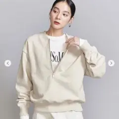 BEAUTY&YOUTH 新品　コットン裏毛 フロントジップ スウェット