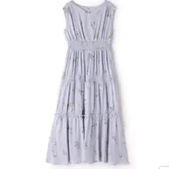 Vネックフラワーティアードワンピース ￥6,490税込　M