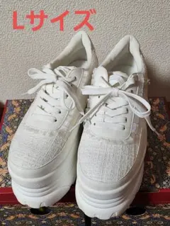 Lサイズ　しまむら　辻希美　アンジュシャルム　厚底スニーカー　ホワイト