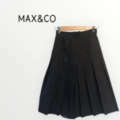 【MAX&CO】プリーツスカート ミモレ丈　フレア　黒　シンプル