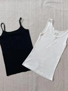 無印良品 MUJI ストレッチ天竺編みキャミソール ＸＳリブ編みタンクトップＸＳ