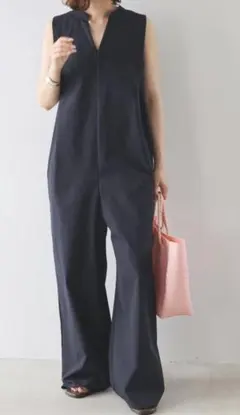 SLOBE IENA リラックスイージーVネックオールインワン　36