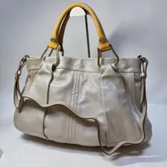 SAZABY サザビー レザー トートバッグ メタリック 2WAY A4 通勤