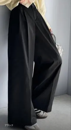 タック付き ワイドスラックス