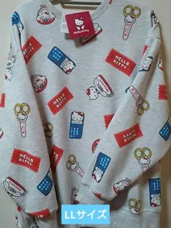 サンリオ　ハローキティ　レトロ柄 スウェット　トレーナー　LLサイズ