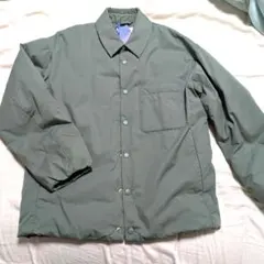 【クリーニング済】ユニクロ　Uキッズ　パテッドシャツジャケットグリーン160