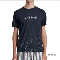 SATURDAYS NYC Tシャツ 10周年　ペイント　ネイビー　Sサイズ