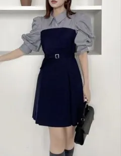 dazzlin レイヤードシャツミニワンピース Sのサムネイル