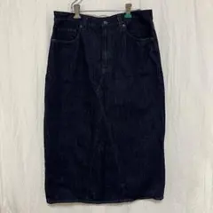 UNIQLO デニムパネルロングスカート ネイビー ウエスト76cm
