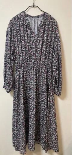 【any fam】花柄長袖ロングワンピース