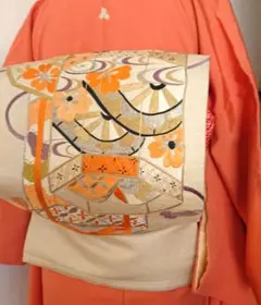 アンティーク着物アンティーク帯丸帯？袋帯？貝桶貝合わせ大正ロマンアンティーク着物のサムネイル