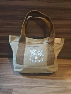 美品 キャンバス生地 トートバッグ ベージュ系