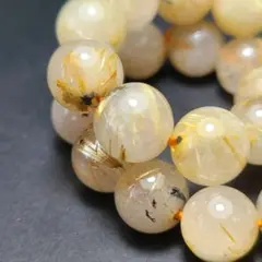 ヘマタイトインルチル ブレスレット　9mm 16cm