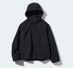 ユニクロ コットンブレンドパーカー ブラック XL