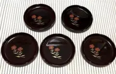 【新品未使用】漆器 茶托 菓子器 お菓子皿5 枚セット