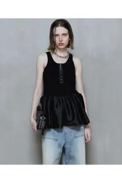 SATIN COMBINATION PEPLUM TANK TOPのサムネイル