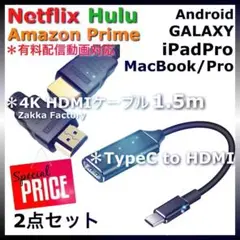 差込型 タイプC HDMI 1.5m テレビ接続 iPhone15 ProMax