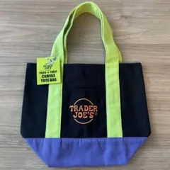 ★トレジョ★TRADER JOE'S ミニトートバッグ　エコバッグ限定 黒　紫